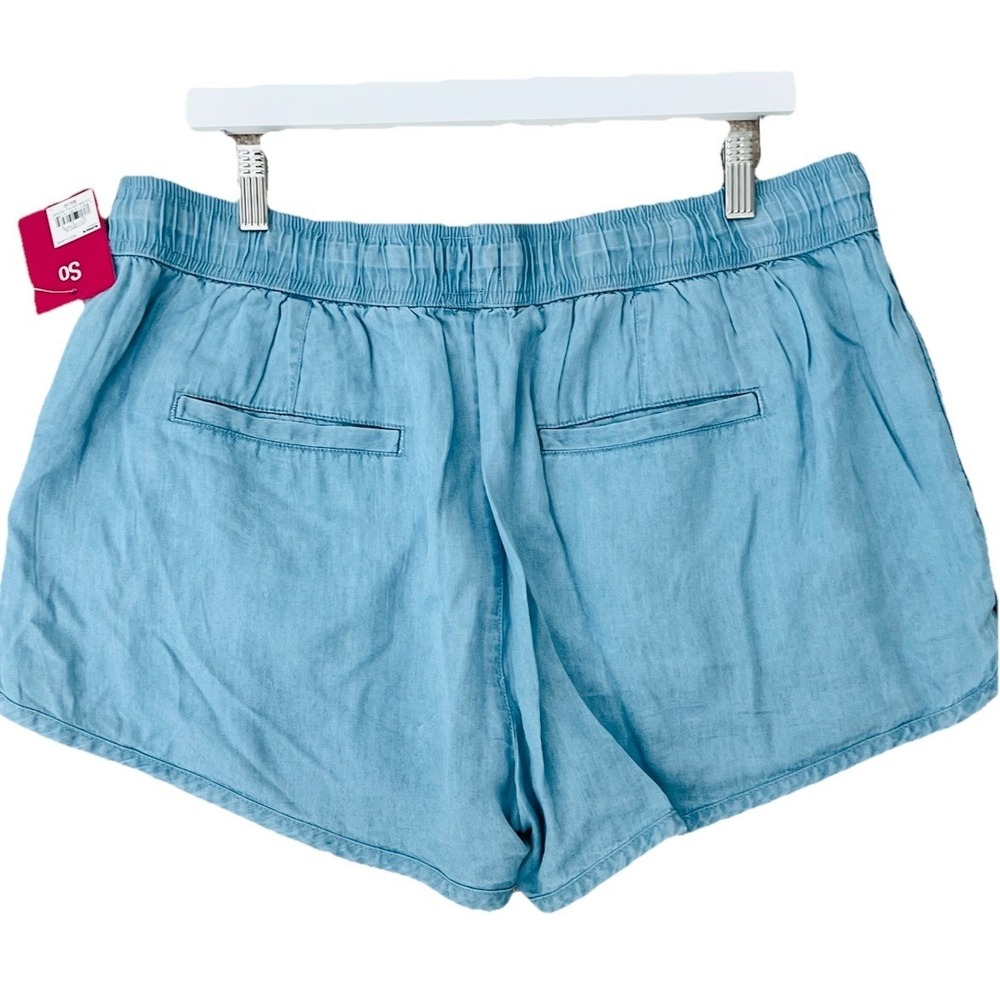 NWT SO Chambray Blue Dolphin Hem Pull On Shorts Size XL - Picture 2 of 9